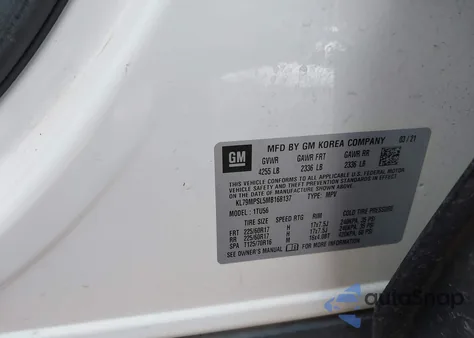 2021 Chevrolet Trailblazer Fwd Lt from USA, damaged, VIN KL79MPSL5MB168137